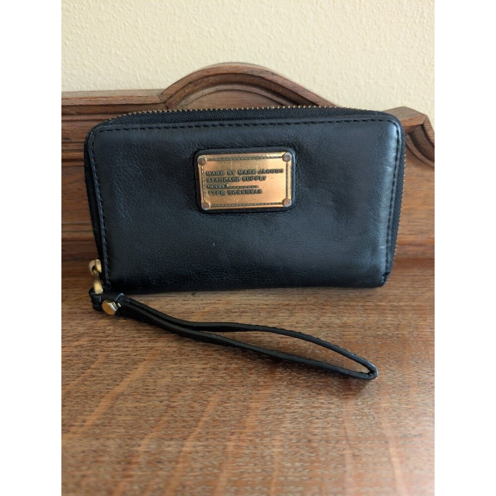Marc by Marc Jacobs Standard Supply Model Workwear Leather Wallet Wristlet Black